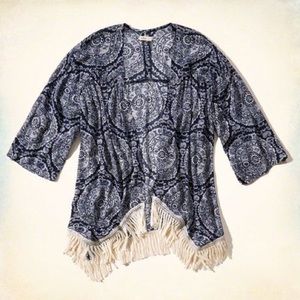 Blue Fringe Kimono