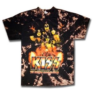 Vintage Kiss Tour Bleached Tee Shirt