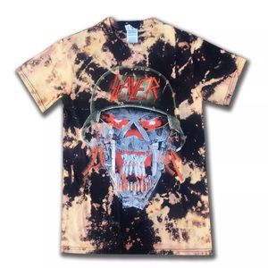 Vintage Slayer War Ensemble Bleached Tee Shirt