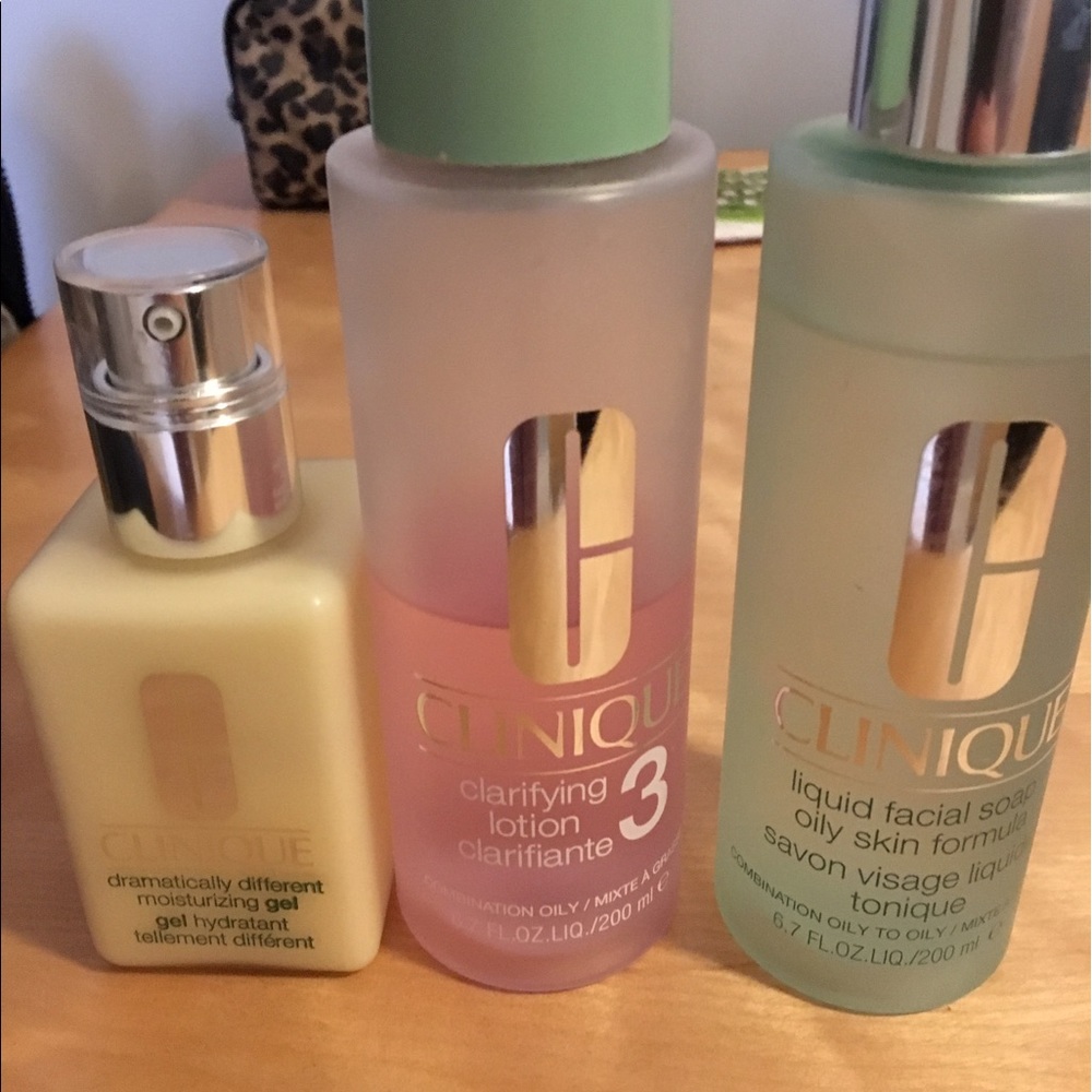 Clinique 3 step face products,  USED