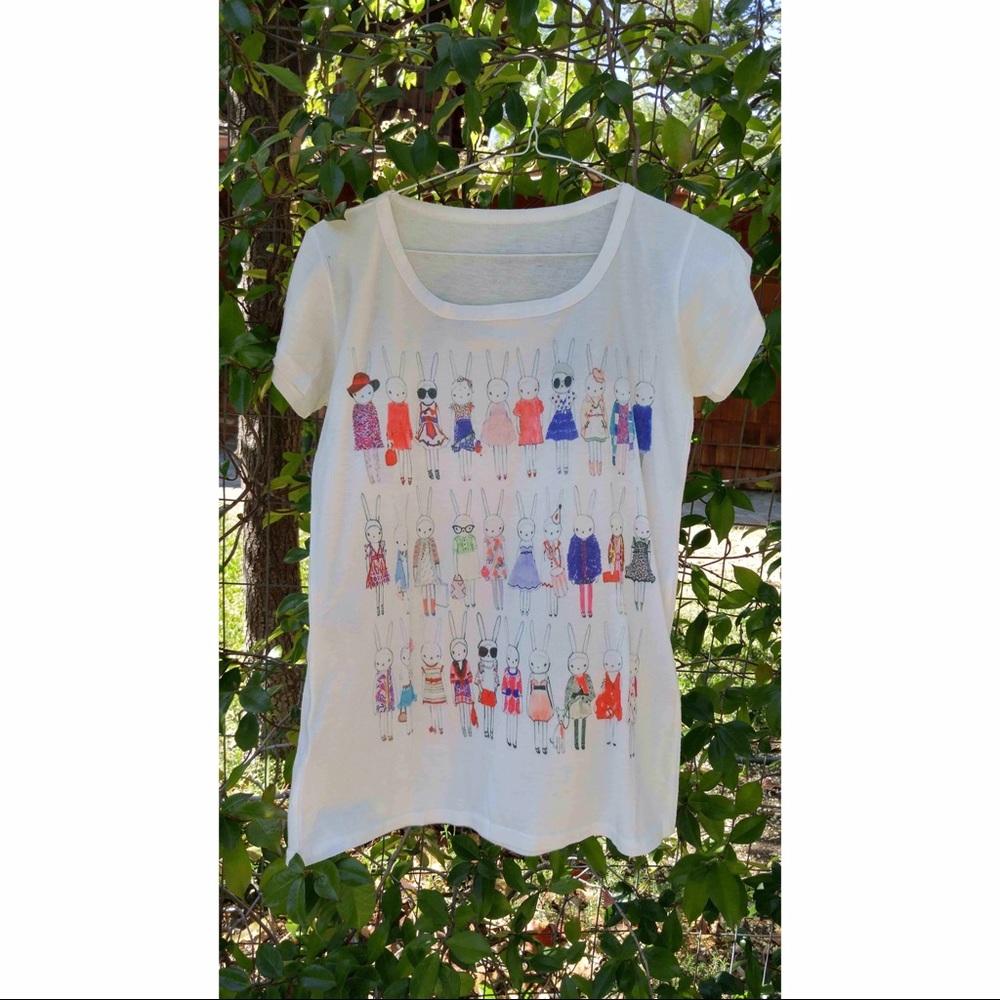 Fashion rabbit print t-shirt