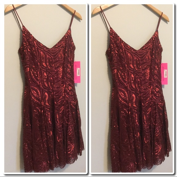 Betsey Johnson Red Sequin Dress - Picture 2 of 5