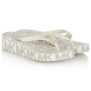 Bedford White Logo Toe Post Platform Flip Flop 9