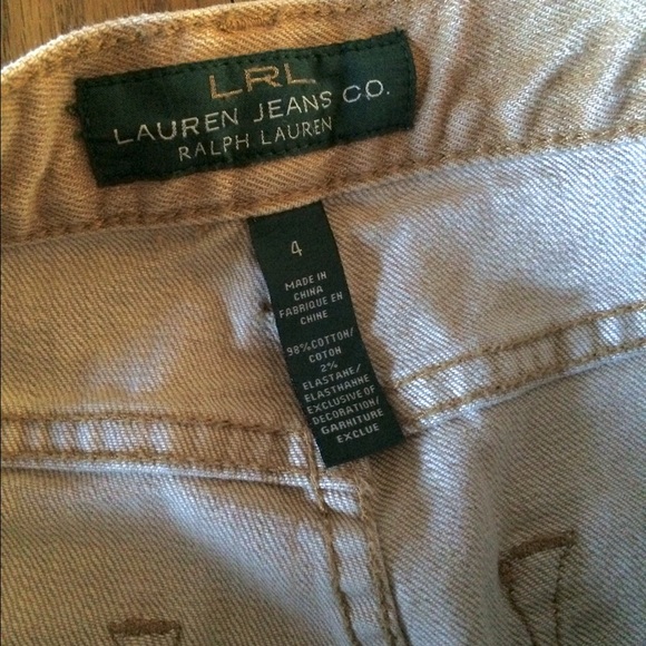 Sz 4 Ralph Lauren Southwestern Beaded Khaki Jeans - Picture 6 of 7