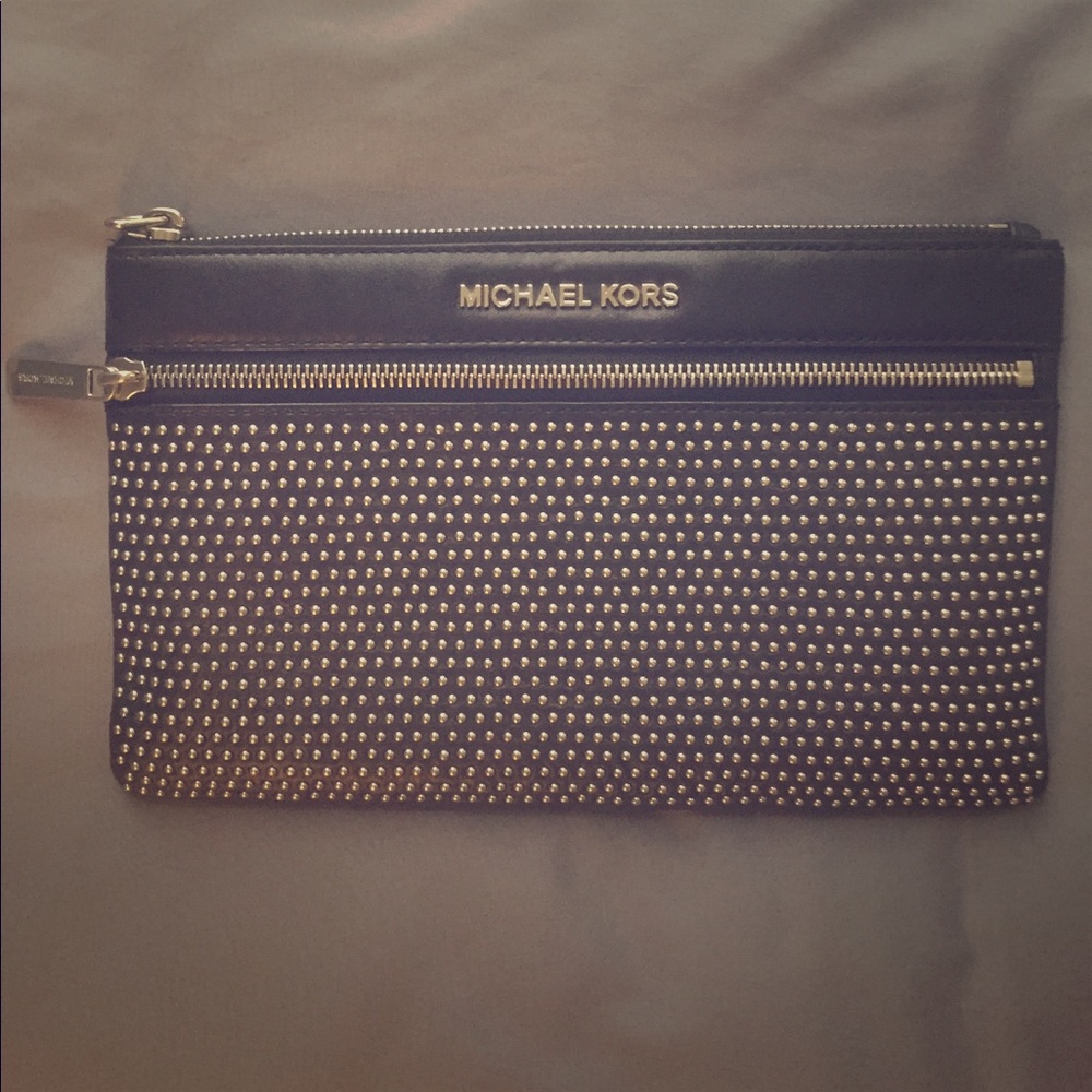 Michael Kors black-studded clutch