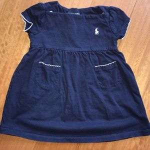 Girls Ralph Lauren dress in navy blue. Size 18 mo.