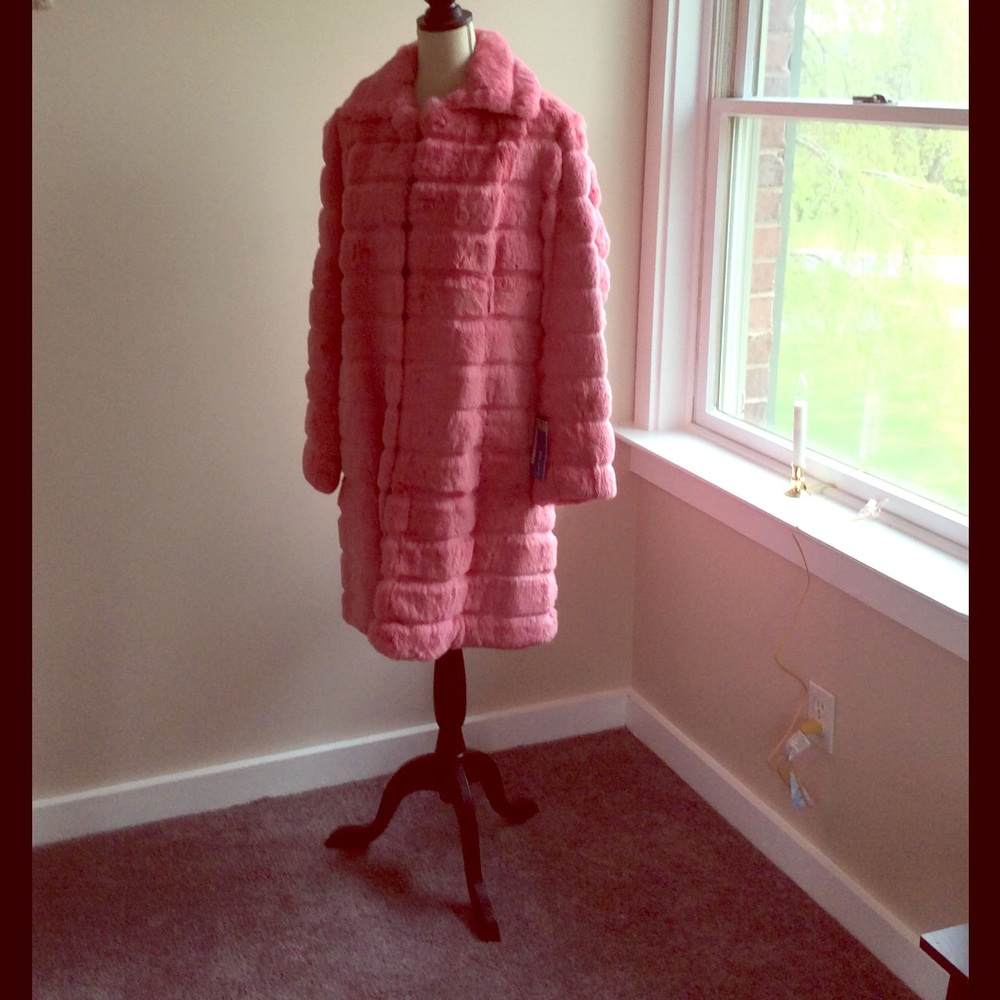 Pink rabbit fur jacket