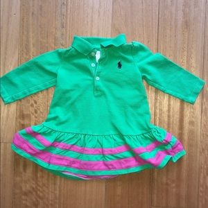 Ralph Lauren green and pink dress, 18 months.