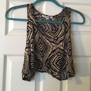 Only worn once, Black and Tan crop top