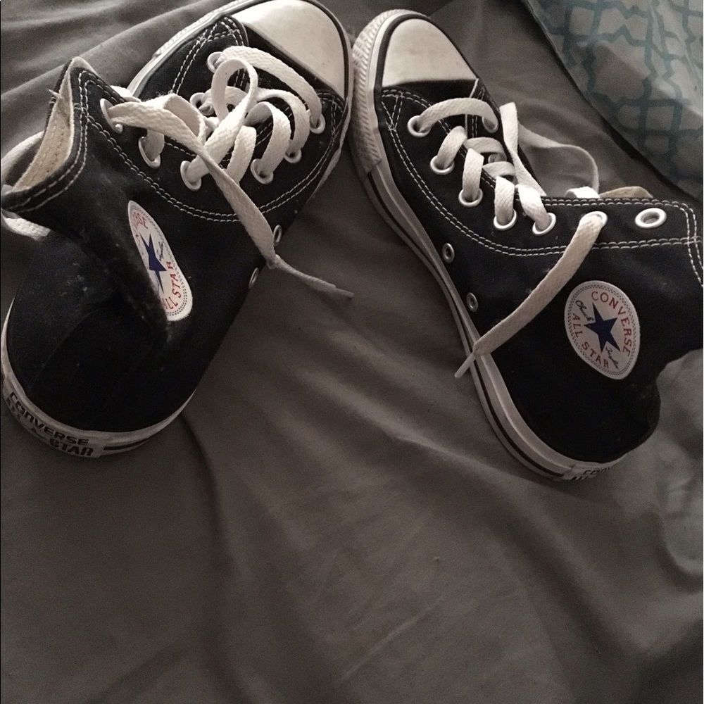 All black high top chuck Taylor's