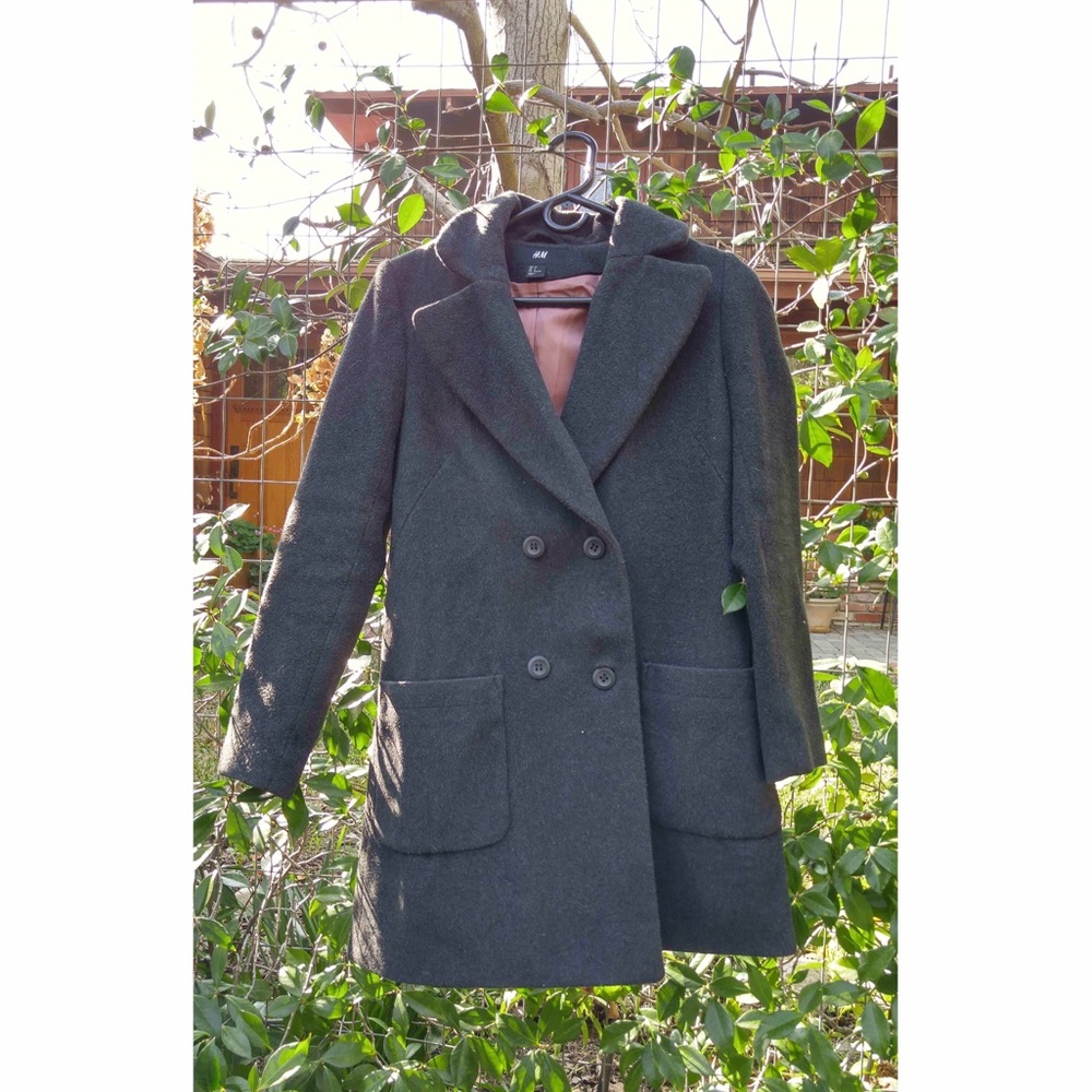 SOLD Gray thick trench pea coat