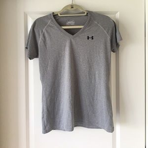 Grey Under Armour V-Neck Fitness Shirt