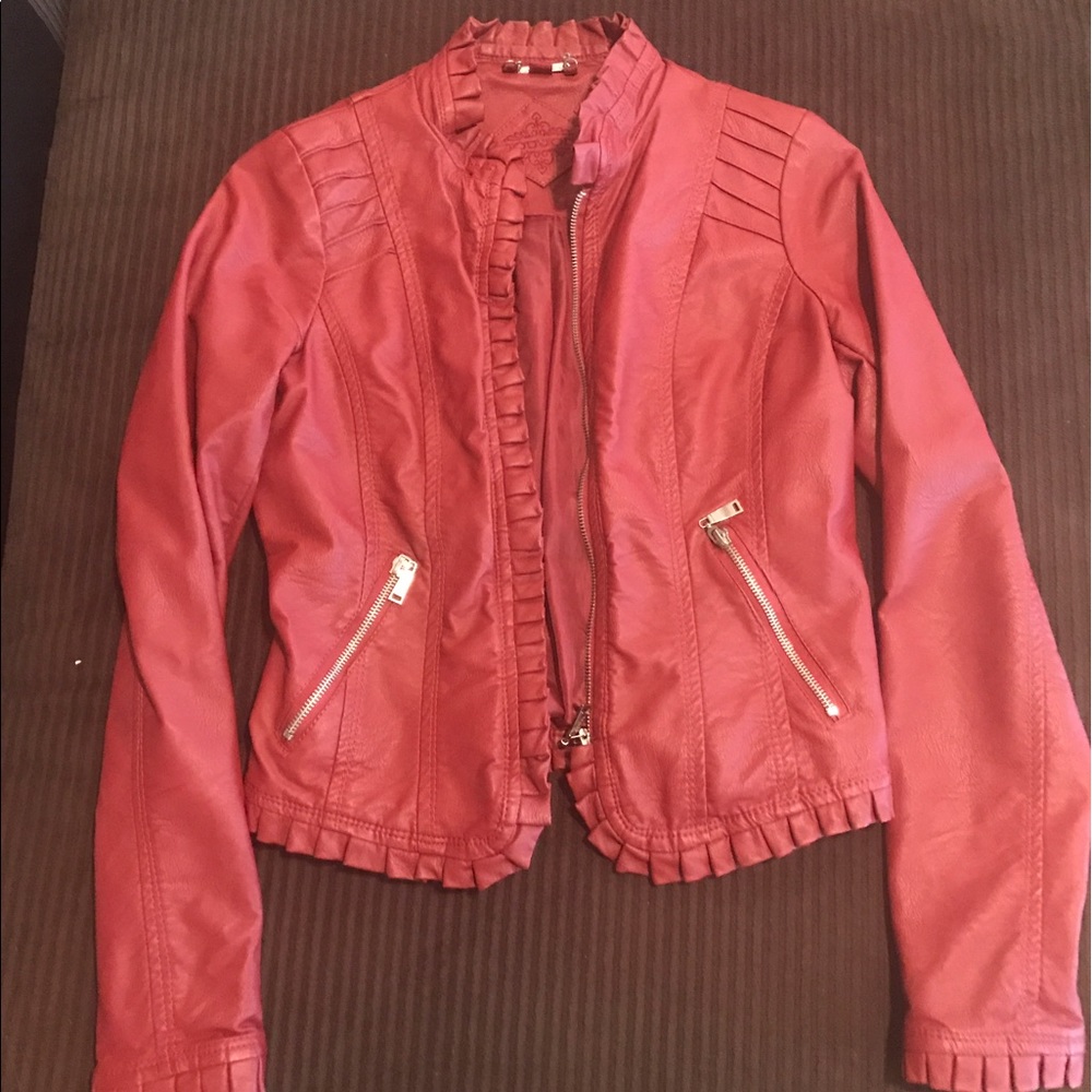 Red bomber jacket