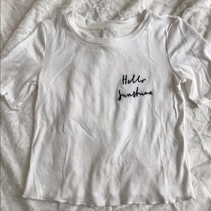 Sadie & Sage "Hello sunshine" crop tshirt