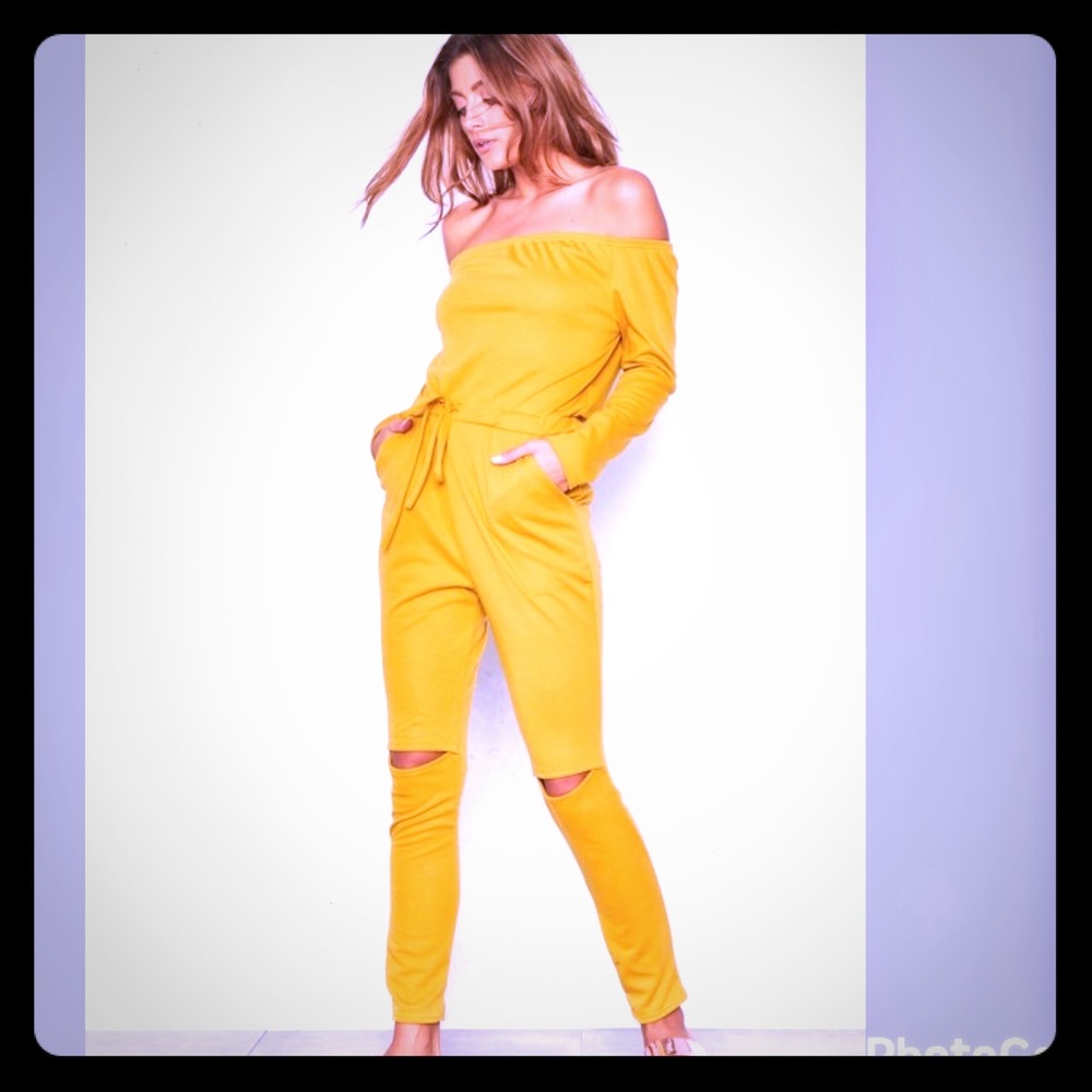 Yellow mustard playsuit