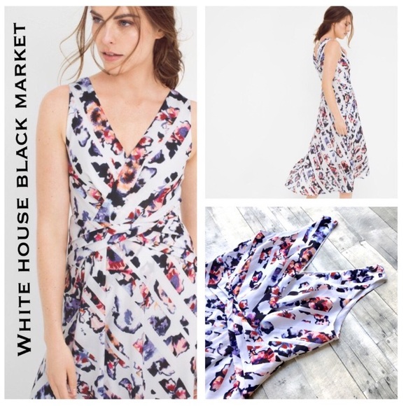 White House Black Market Dresses & Skirts - White House Black Market floral striped dress!