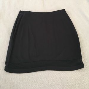 Express Black Midi Skirt with Mesh Edge