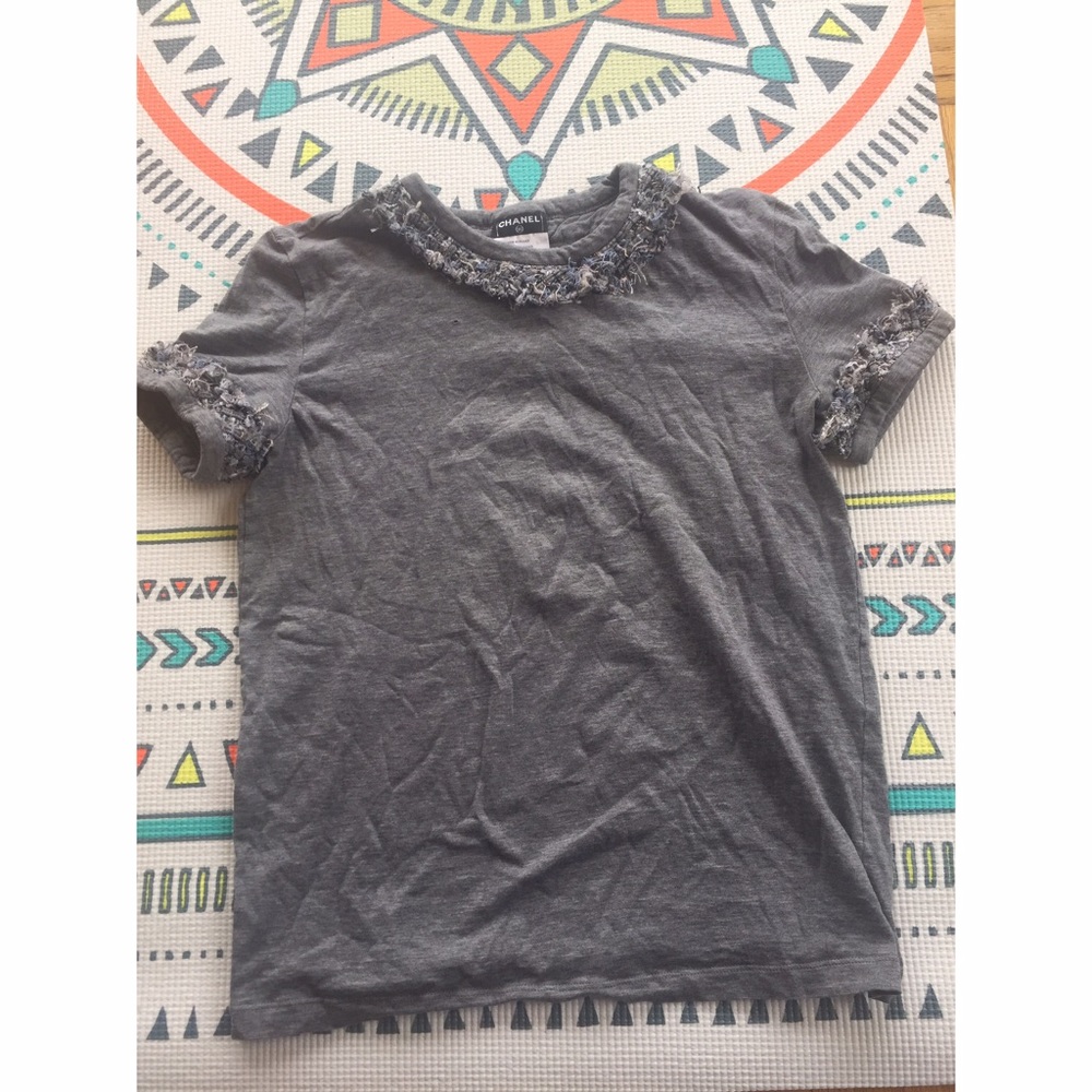SOLD CHANEL Gray Cotton T-Shirt