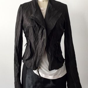 Black ILLIA Leather Moto Jacket
