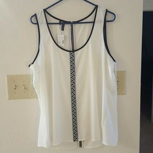 NWT Front Detail Zipper Back Dressy Tank