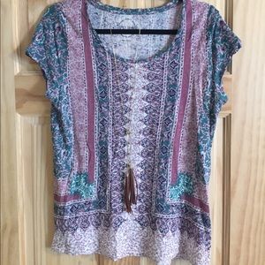 Lucky Brand boho short sleeve top