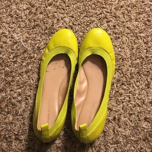 Bright yellow banana republic flats