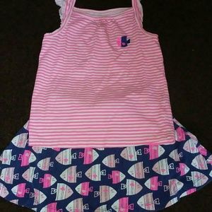 Carters two piece sleeve less top with skort