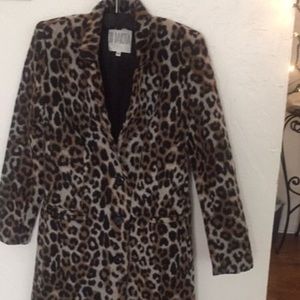 Long animal print coat