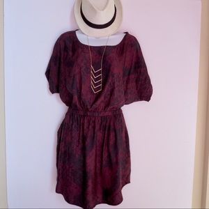 Express Silky Blouson Dress with Pockets