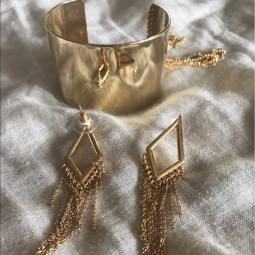BaubleBar diamond fringe earrings & cowgirl cuff