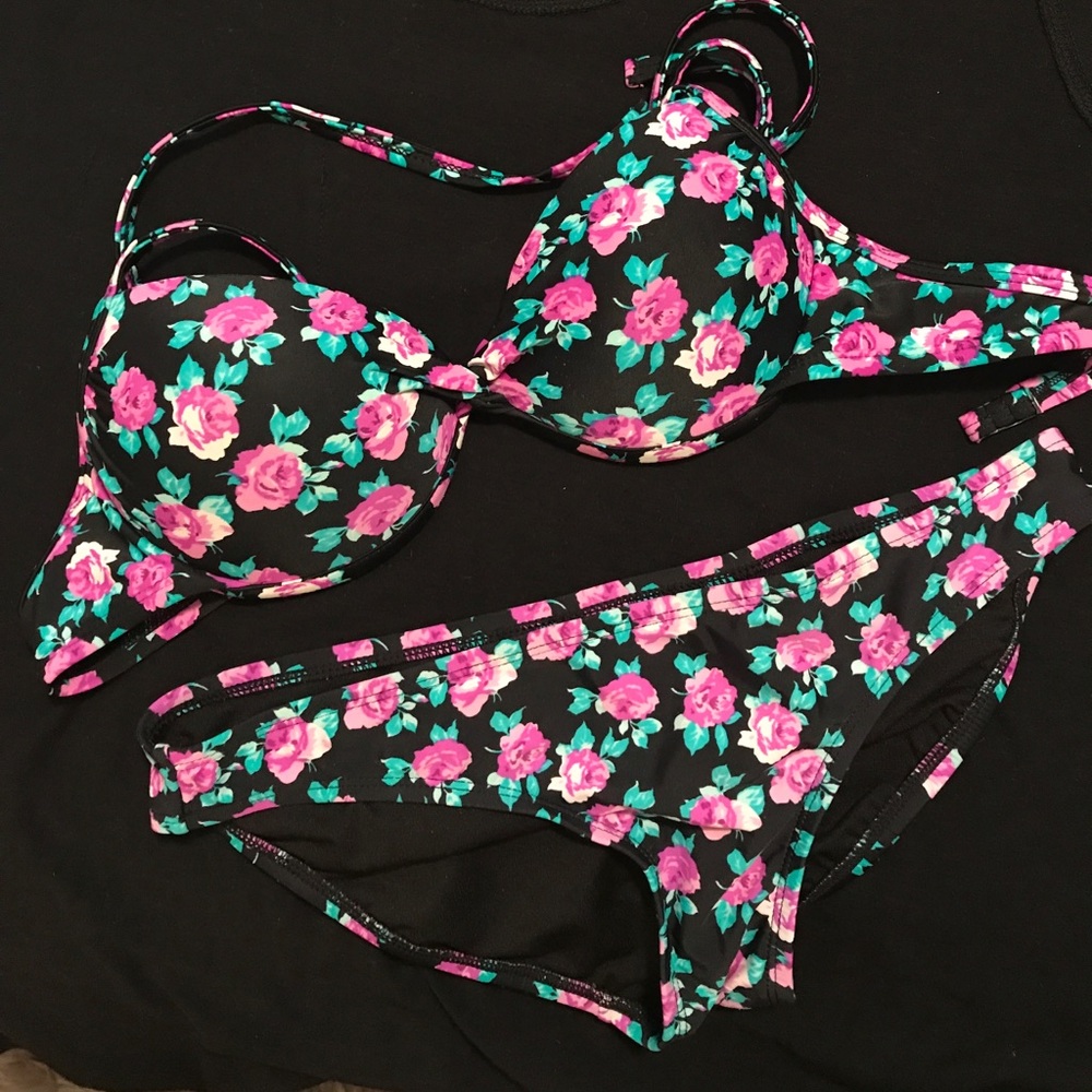 Purple floral bikini