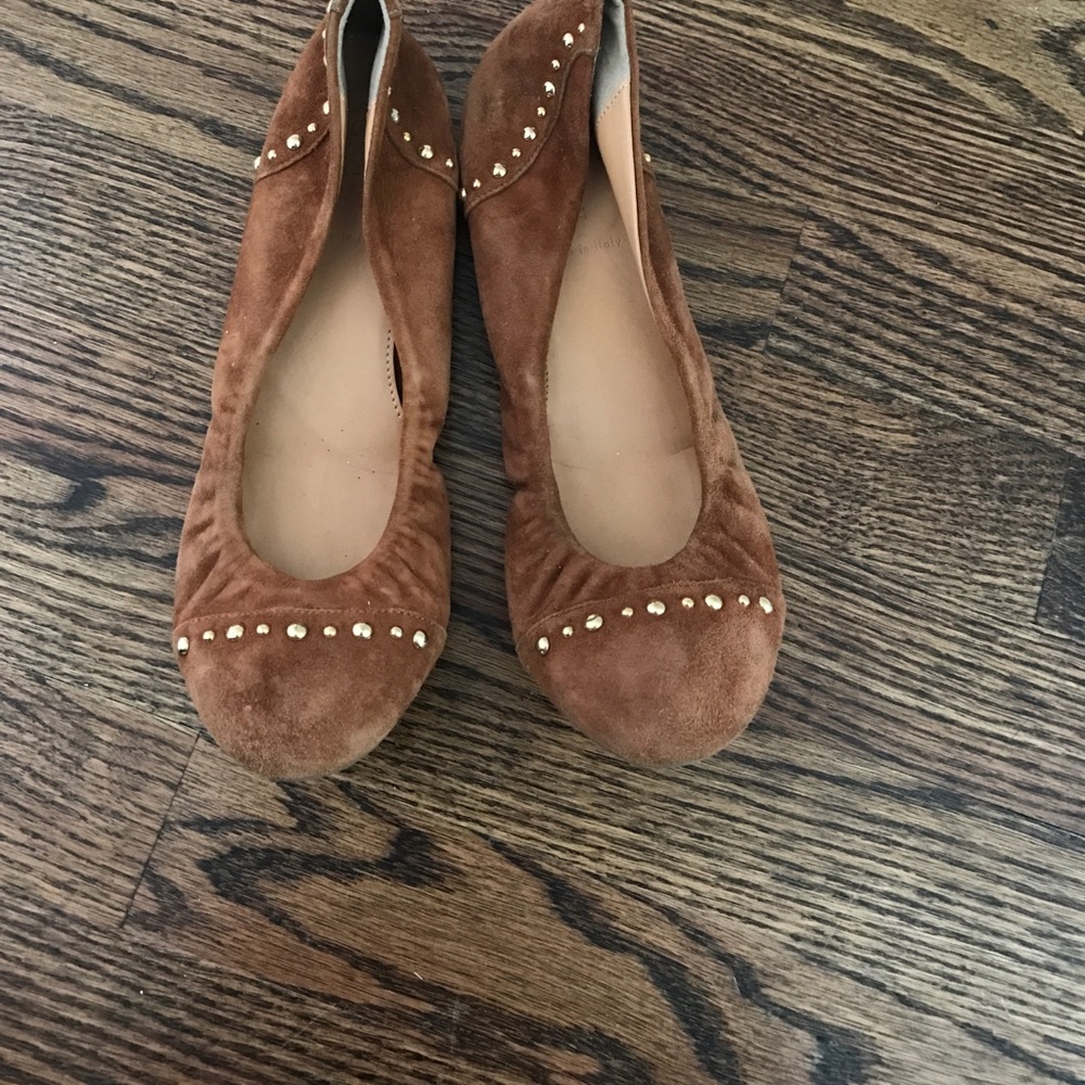 J Crew suede studded flats
