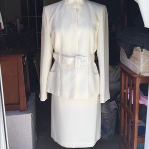 Calvin Klein new w tags ivory Mandarin collar suit