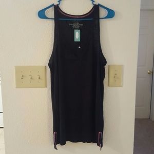 NWT Black Tank w/ Pink Stitching