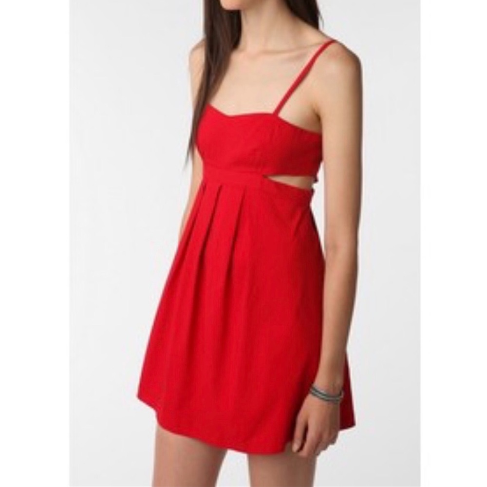 Pretty red cut out dress