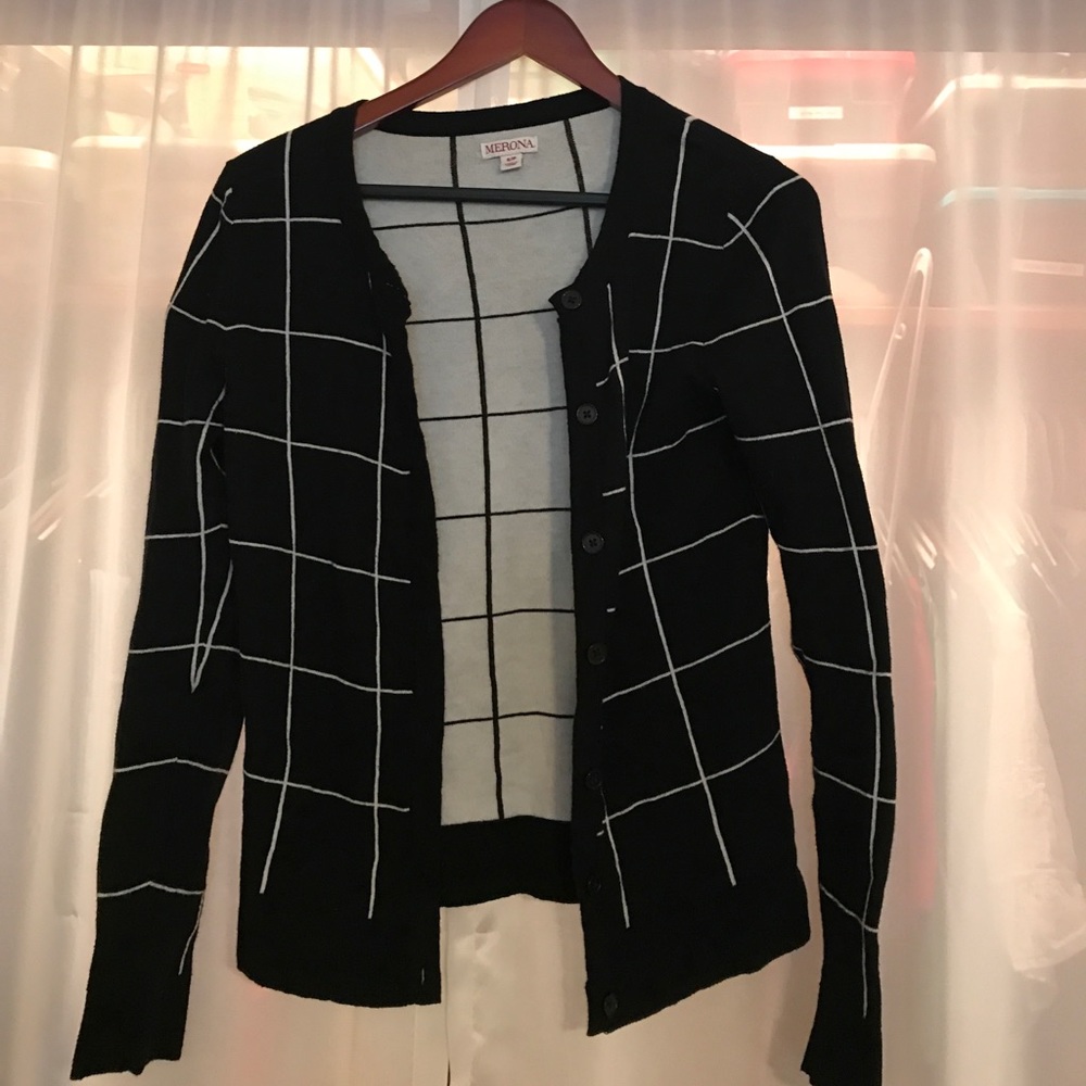 Windowpane cardigan