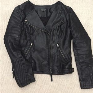 Topshop Faux Leather Moto Jacket