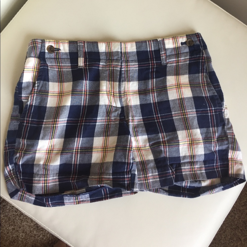 J. Crew shorts size 0 city fit blue plaid