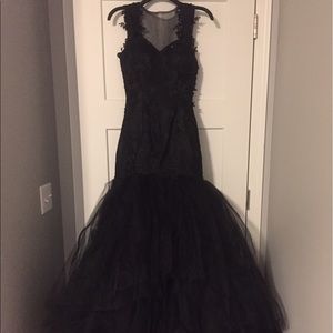 Black lace mermaid gown
