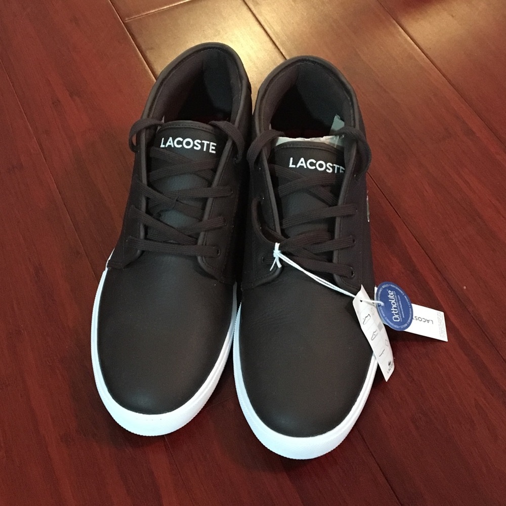 Lacoste Hi-Top brown leather unworn shoes