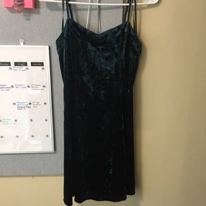 Green velvet dress