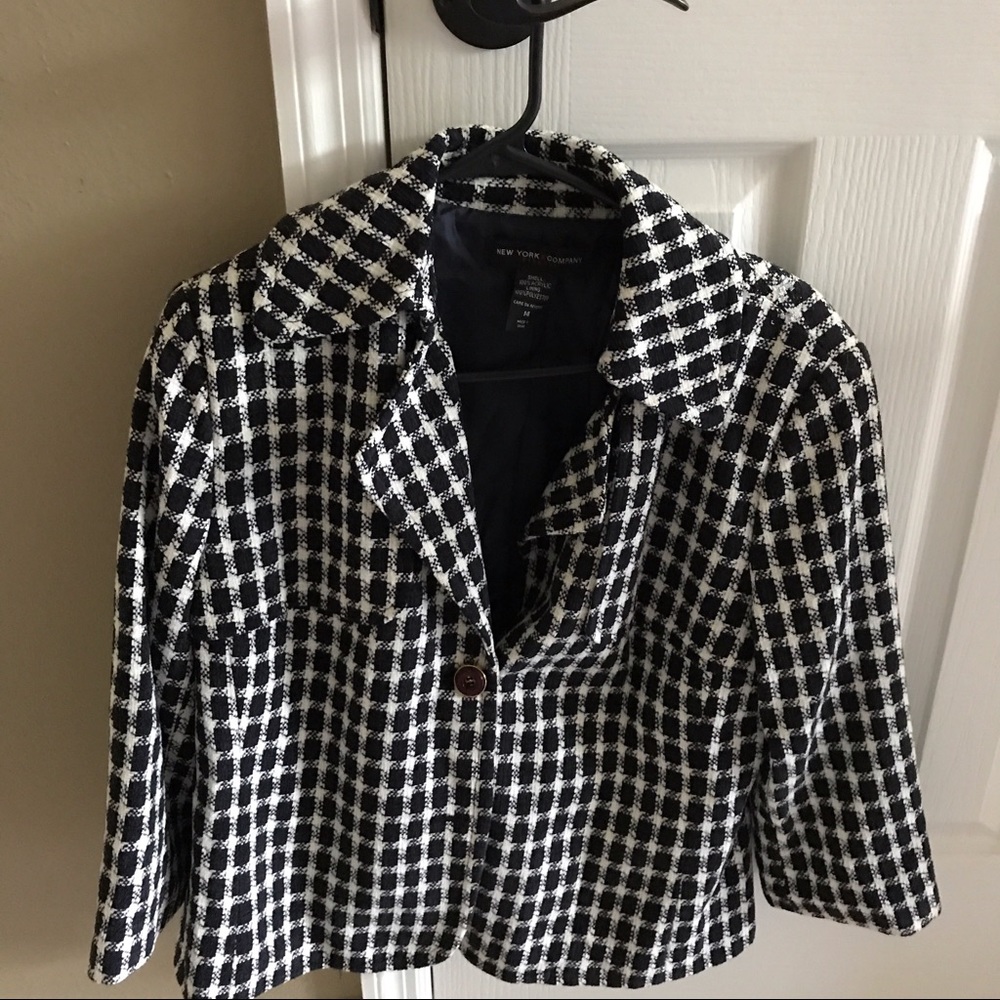 Cropped gingham coat
