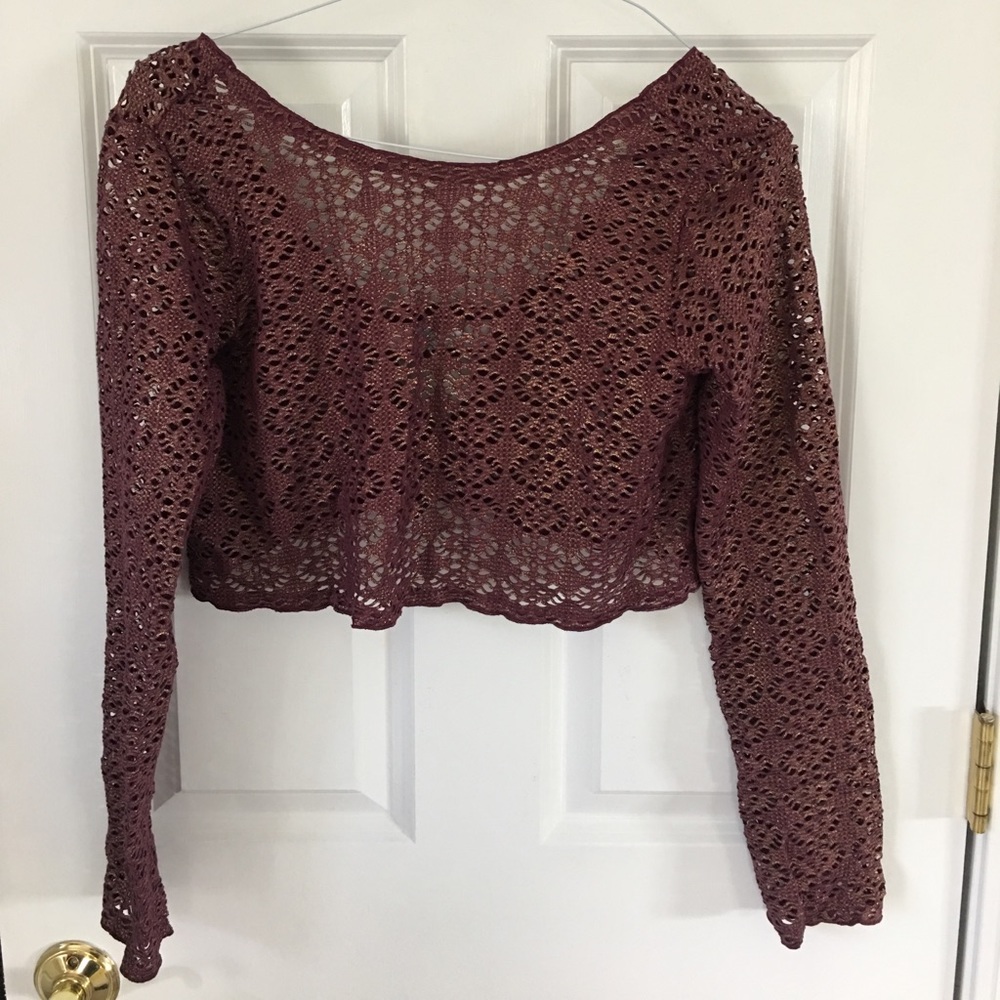 Purple/gold, Free People long sleeve crop