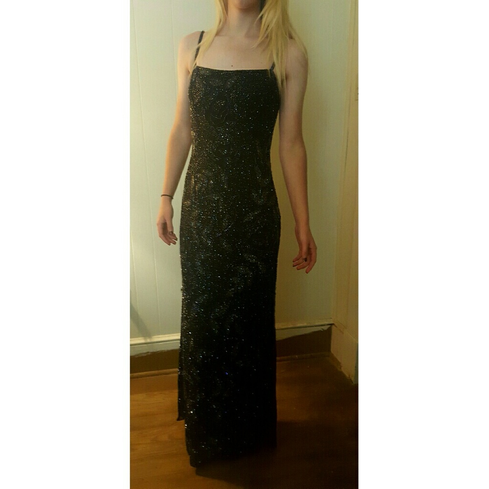 Black Beaded Formal Gown