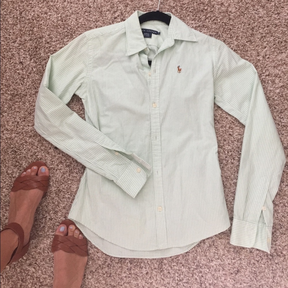 Ralph Lauren slim fit dress button down up shirt