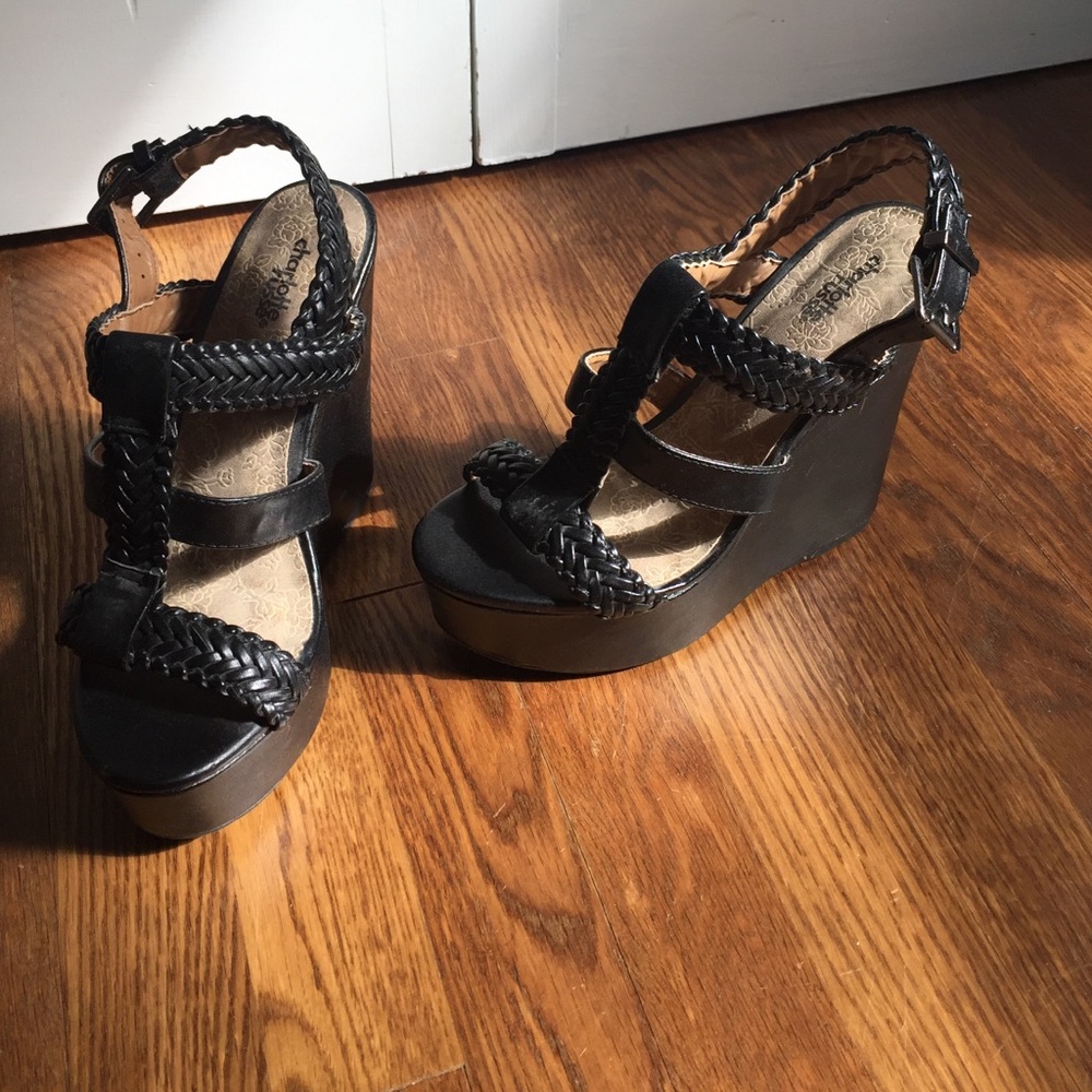 Charlotte Russe Black Wedge Heels