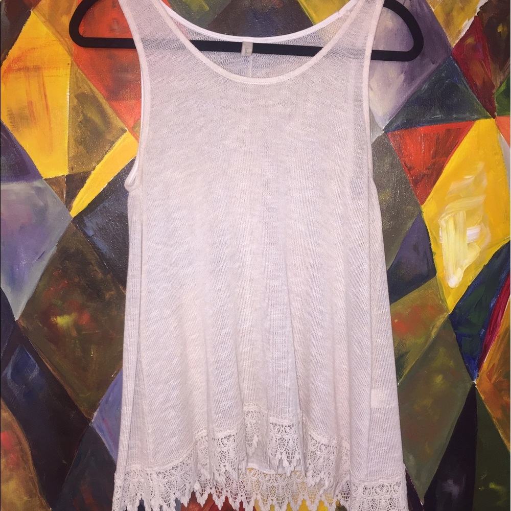 Cream sheer tank