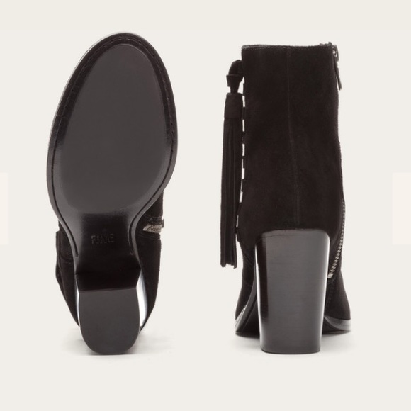 HP!🎉5🌟Rated! NIB Frye Tassel Booties - Black - Picture 8 of 8