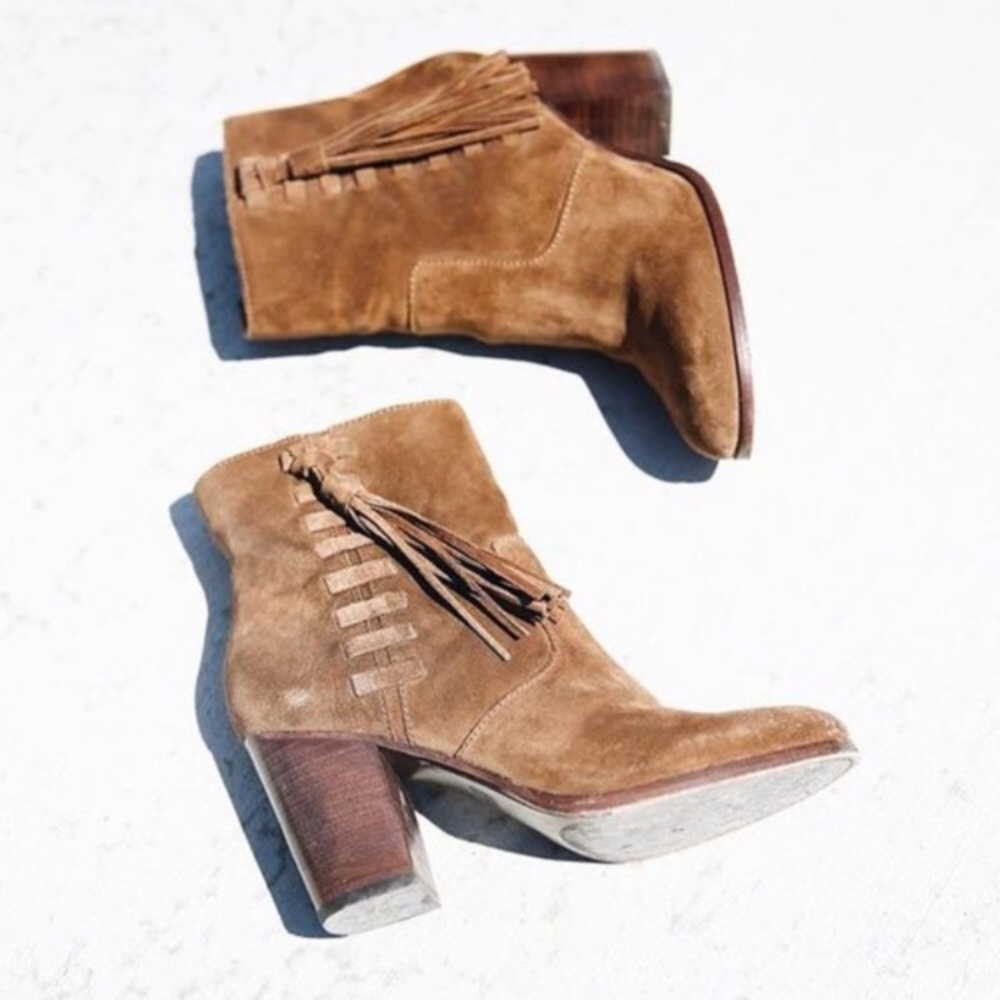 HP!🎉5🌟Rated👍🔥NIB Frye Tassel Booties-Chestnut - Picture 8 of 8