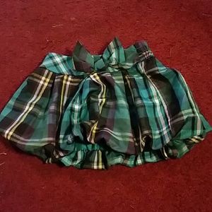 Green plaid skirt